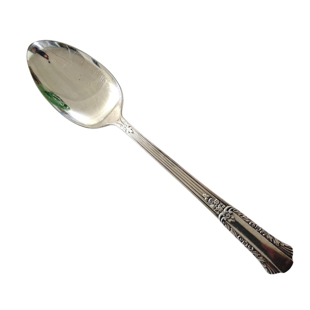 WM Rogers Treasure 1940 Overlaid IS Silverplate Dinner Spoon 8 3/4" Vintage